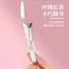 Encendedor largo estilo cadena moderno, cuerpo de metal, llama abierta, largo y delgado, metal, encendedor recargable para mujeres