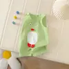 Mono de verano para bebés y niños pequeños, tejido liso, sin mangas, con hombros anchos, transpirable y absorbente del sudor.