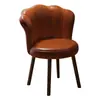 Silla de tocador estilo mediados de siglo, madera maciza, giratoria, para tocador de dormitorio de niñas, con respaldo, taburete retro, lujo ligero