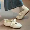 Tênis de Treino Estilo Ballet para Mulheres, Nova Moda Primavera 2026, Simples Estilo Coreano Plano Sola Macia Versátil Casual Sapatos Brancos