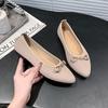 Sapatilhas Macias com Laço, Sapatos Versáteis de Bico Redondo, Sapatilhas de Bico Quadrado, Design Exclusivo Feminino, Sapatos Femininos Simples, Novo Estilo 2025
