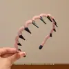 Faixa de Cabelo de Pelúcia com Dentes Ondulados para Mulheres, Novo Acessório de Coroa Alta de Outono para Cabelos Soltos, Faixa de Cabelo para Lavar o Rosto, Prendedor de Cabelo