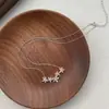 S999 Prata Pura Luxo Acessível Elegante Colar de Flores Feminino de Alto Padrão Nicho Exquisito Corrente Clavícula de Flores Presente Dia dos Namorados Chinês