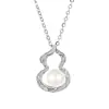 Nuevo Estilo Chino Plata S925 Perla de Agua Dulce Natural Collar de Calabaza Tendencia para Mujer Lujo Accesible Diseño de Estilo Nacional Cadena para Suéter de Otoño e Invierno