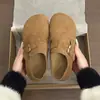 Zapatos tipo Birkenstock para mujer petite con suelas gruesas que aumentan la altura interior, nueva colección otoño 2026, planos versátiles de suela blanda para combinar con vestidos, estilo retro
