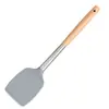 Espátula de Silicona, Cuchara para Sopa, Sartén Antiadherente de Acero Inoxidable, Espátula de Silicona, Espátula de Silicona para el Hogar, Utensilios de Cocina de Silicona de Grado Alimenticio al por Mayor