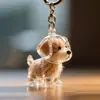 Colgante Creativo de Dibujos Animados para Guardar Pelo de Mascota Perro Golden Retriever Llavero de Almacenamiento Encanto para Bolso Cápsula Colección Conmemorativa
