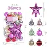 Navidad Transfronteriza Bolas de Navidad 36 Piezas Decoraciones Galvanizadas Estrella de Copa para Árbol de Navidad Colgante Fondo Festivo