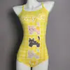 Traje de baño de una sola capa para mujer con diseño de gatito de dibujos animados, una pieza, conservador, escote bajo, cobertura alta, adecuado para el entrenamiento de chicas estudiantes
