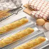 Molde Grueso Antiadherente de 2 Compartimentos para Baguette, Molde para Pastel, Charola Ondulada para Hornear Pan Largo Francés