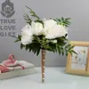 Direto da fábrica simulação noiva dama de honra buquê de casamento rosa suprimentos para sessão de fotos de casamento feito à mão