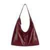 Bolso de Hombro Casual de Sensación Suelta para Mujer, Gran Capacidad, Transfronterizo, Nuevo Estilo, Cuero Suave de Moda, para Viajar, Bolso Grande de un Solo Hombro