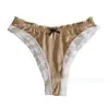 Pantaletas Europeas y Americanas Sin Costuras Transfronterizas para Mujer, Fondo de Algodón de Color Sólido, Amigables con la Piel, Deportivas, Sexy Encaje con Lazo Triángulo para Mujer