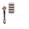 Navaja Manual Calidad Alemana Navaja Clásica con 5 Cuchillas Navaja de Afeitar para Hombre Cabezal de Hoja de Navaja Cinco Capas Universal