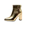 Fivela de Cinto Pontuda Fashion Dourado Prateado Botas Martin Botas de Cavaleiro Europeias e Americanas 32-48 Botas de Comércio Exterior Botas de Salto Grosso