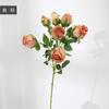 Rosa retro de borde quemado flor artificial rama única rosa falsa decoración retro europea para el hogar adornos de flores falsas en stock