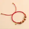 Pulseira de Madeira de Pessegueiro Antiga Feminina Selvagem Autêntica Pura Pessegueiro Trançada Pulseira Abençoada para Homens e Mulheres