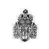 Anillo de Hombre Estilo Europeo y Americano Nuevo S925 Personalidad Corona Rey León Rugoso Punk Hip Hop