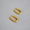 Aretes Minimalistas Estilo Celi Francés de Latón Chapado en Oro Real en Forma de U Elípticos con Gran Personalidad Elegantes