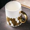 Taza de café de lujo ligera, taza de cerámica de alto valor de color, taza de agua con leche para el hogar y la oficina