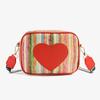 2024 nuevo bolso de paja tejida con correa ancha para el hombro moda simple amor a rayas bolso bandolera de hombro una generación de cabello