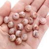 12 cuentas planas esmaltadas de 10 mm, hechas a mano, para pulseras, collares, con patrón de espiral de estrella, accesorios para pulseras.