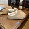 Zapatos suaves, gruesos y cálidos tipo pantufla peluda para mujer, nuevo estilo otoño/invierno 2026, botas de nieve estilo Birkenstock