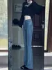 Jeans Flare Micro Plus Size Feminino Outono Plus Size Cintura Alta Emagrecimento Bootcut Casual Perna Reta Calças Flare
