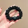 Goma Negra Elástica para el Cabello para Mujeres Adultas, Anillo para el Cabello para Cola de Caballo, Cuerda para el Cabello Estilo Coreano para Cola de Caballo Alta, Banda Elástica de Goma Duradera de Alta Elasticidad, Accesorio para el Cabello