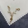 Pingente Duplo com Borla de Flor Zircônia que Preserva a Cor Cristal Microfurado Pulseira Acessórios para Joias DIY Contas