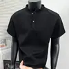 Camisa Polo de Manga Curta Estilo Americano com Gola Henry para Homem, Camiseta Desconstruída Patchwork de Manga Curta para o Verão, Cleanfit de Meia Manga, Recomendação Transfronteiriça