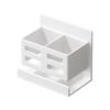 Mesa de Lavado Peine Cilindro de Almacenamiento Inodoro Cepillo de Dientes Estante de Almacenamiento Soporte para Afeitadora Caja de Almacenamiento Montada en la Pared Sin Perforaciones