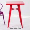 Conjunto de Mesa e Cadeiras de Ferro Forjado para Café e Restaurante para Lanchonete e Loja de Chá com Leite para Sobremesas, Mesa de Jantar Quadrada de Ferro