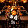 Novo Caminho de Mesa de Halloween da Amazon Abóbora Fantasma Linho Estampado Decoração de Mesa Tecido Festa Toalha de Mesa Festiva