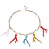 Collar Colgante de Coral Geométrico Estilizado Estilo Vacacional Transfronterizo Europeo y Americano Estilo Playa de Verano Collar Exagerado de Acrílico