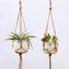 Maceta de Enverdecimiento Hortícola Red de Colgar de Cuerda de Yute Maceta Cesta Colgante Bolsa de Red Cesta Colgante Tejida de Cuerda Fina de Yute