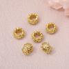 Saco da Sorte Antigo com Zircônia Incrustada em Ouro Contas Espaçadoras de Espiga de Trigo Contas Cilindricas Acessórios Espaçadores para Pulseira Contas Soltas para Pulseira Contas Soltas Incrustadas Acessórios