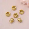 Saco da sorte antigo com zircônia incrustada de ouro, contas de espiga de trigo, contas cilíndricas, pulseira DIY, colar, pulseira, joias ocas em estoque, atacado