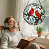 Cor Nova Transfronteiriça Redondo Vidro Pendurado Cartão Pássaro Cardinal Janela de Casa Jardim Pegador de Sol