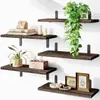 Estante flotante de hierro para montaje en pared transfronterizo, estante de almacenamiento de pared de madera maciza, estante flotante para baño y cocina, personalizable