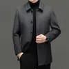 Abrigo de Lana Gruesa de Longitud Media con Solapa Casual para Hombre Otoño e Invierno Ropa para Hombre de Gama Alta de Mediana Edad Abrigo de Lana Moderno