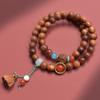 Pulsera artesanal Taihang Yabai con aceite negro envejecido, colgante Bodhi Duobao de piedra de ágata roja, pulsera de cuentas de Buda Wen Play de mano
