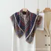 Nuevo Pañuelo de Seda Estampado con Bloques de Color de Doble Cara 2026 para Mujer, Estilo Vintage Primavera y Otoño, Bufanda Cuadrada Grande Favorecedora, Versátil Protección para el Cuello, Pañuelo de Protección Solar