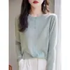 Cardigã de Lã Lyocell 2026 Verão e Outono Novo Tricot para Mulheres, Camisa de Ar Condicionado de Manga Longa, Top Liso, Casaco Fino