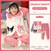 Pijama feminino novo estilo outono e inverno fleece de coral desenho animado japonês coolomi crianças médias e grandes quentes flanela roupa de casa