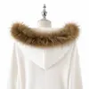Ribete de Cuello de Piel Sintética de Mapache con Ojales, Accesorios Universales para Prendas de Vestir para Sudaderas, Chaquetas de Algodón, Suéteres y Chaquetas, Personalización de Fábrica