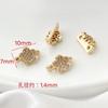Oro Laminado de 14K con Conservación de Color Cobre con Incrustaciones de Zirconio Zirconio de Color Espaciadores de Doble Fila DIY Joyería Hecha a Mano Pulsera Collar Accesorios con Cuentas