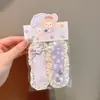 Tiara de Renda com Franjas para Crianças com Adesivos Doces de Florzinhas de Velcro, Novo Estilo de Acessório de Cabelo para Meninas