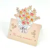 Cartão de Cumprimentos com Buquê de Flores 3D, Cartão de Mensagem, Cartão de Bênção, Cartão Decorativo de Presente para o Dia dos Namorados