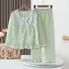 Pijama Infantil de Algodão Nuvem para Primavera e Outono Conjunto de Mangas Compridas Princesa para Meninas Mais Velhas e Bebês Roupa de Casa Pai-Filho